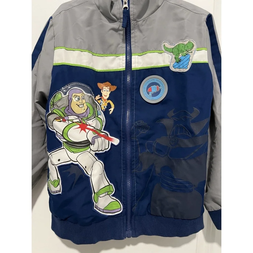Disney‎ Pixar Toy Story Jacket Windbreaker Coat Buzz Woody Zurg Size Small (5/6)